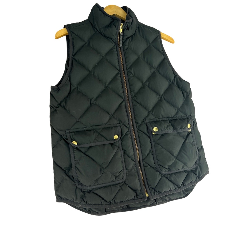 J.Crew Womens Excursion Quilted Down Minimalist Puffer Vest Black Preppy Size M - Picture 5 of 12